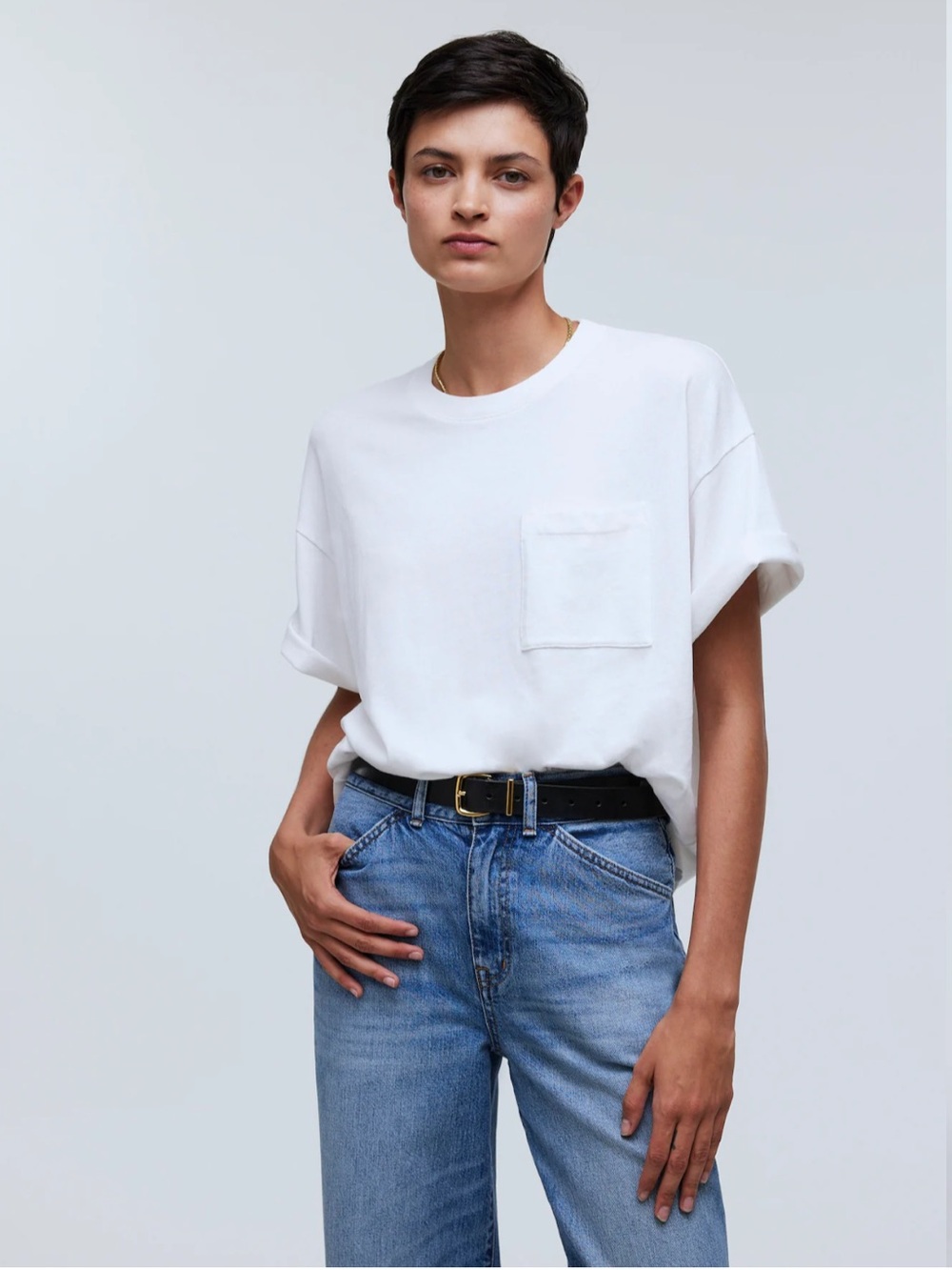 Madewell Top XS Garment-Dyed White